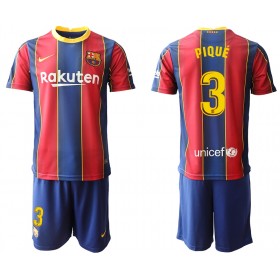 FC Barcelona Fodboldtrøjer Gerard Pique 3 Børn Hjemmebanesæt 2020/21 Kort ærmer